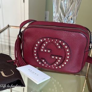 Gucci Red Leather Crossbody Bag